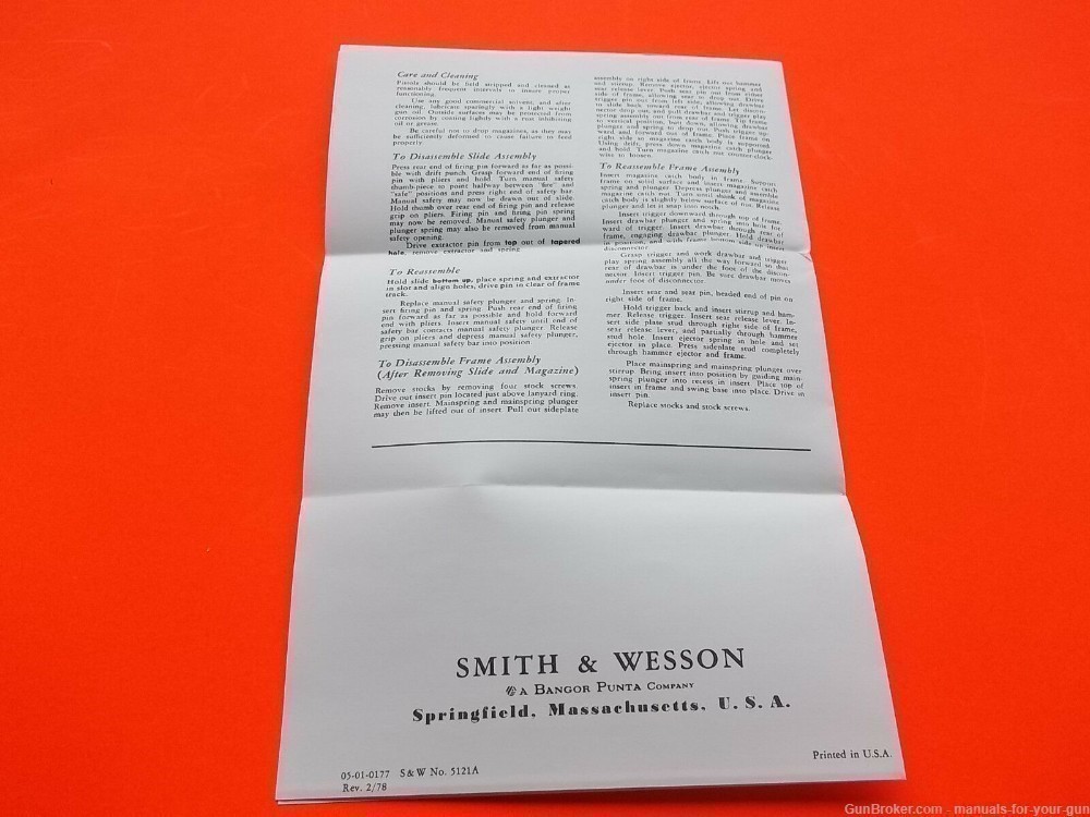 SMITH & WESSON 9MM DOUBLE ACTION SEMI-AUTO MODEL 59 PISTOL MANUAL (411)-img-1