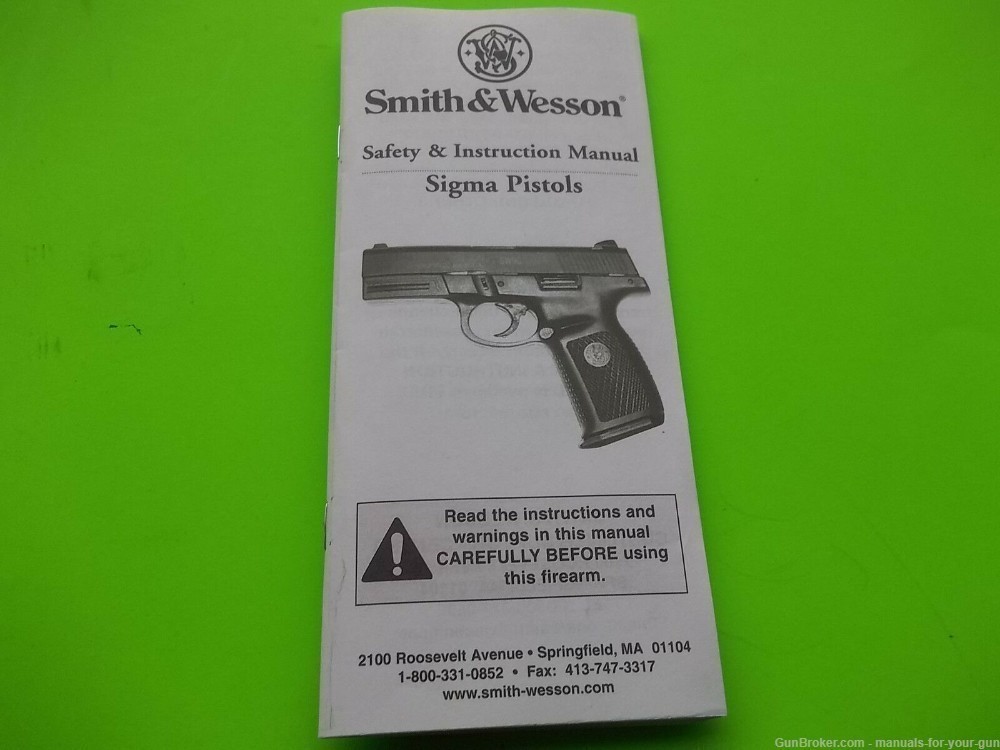 SMITH & WESSON SIGMA PISTOL SAFETY & INSTRUCTION MANUAL (408)-img-0