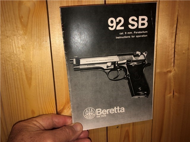 BERETTA 92SB Pistol OWNERS MANUAL 01/84      (370)-img-3