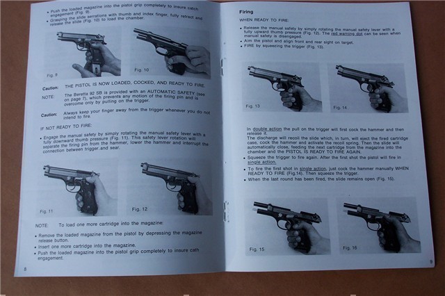 BERETTA 92SB Pistol OWNERS MANUAL 01/84      (370)-img-4