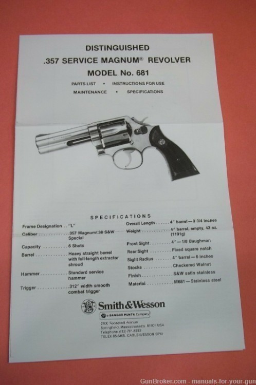 SMITH & WESSON MODEL NO.681 DISTINGUISHED .357 SERVICE MAG REVOLVER MA(333)-img-1