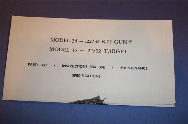 S & W .22/32 KIT GUN & TARGET 34 & 35 MANUAL (328)-img-1