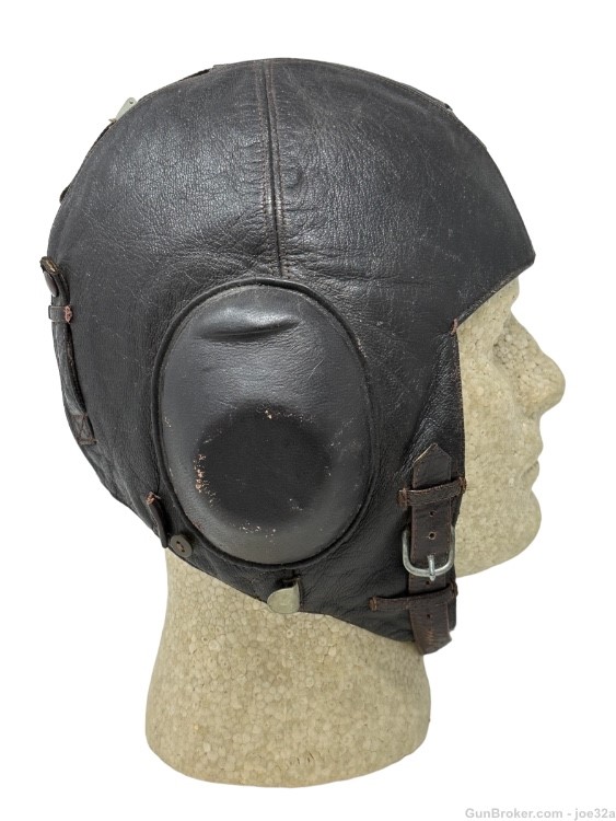 WW2 German Luftwaffe LKpW101 Flying Pilot Helmet throat mic WWII uniform -img-3