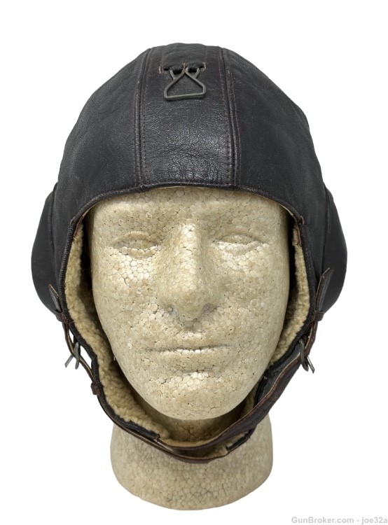 WW2 German Luftwaffe LKpW101 Flying Pilot Helmet throat mic WWII uniform -img-1