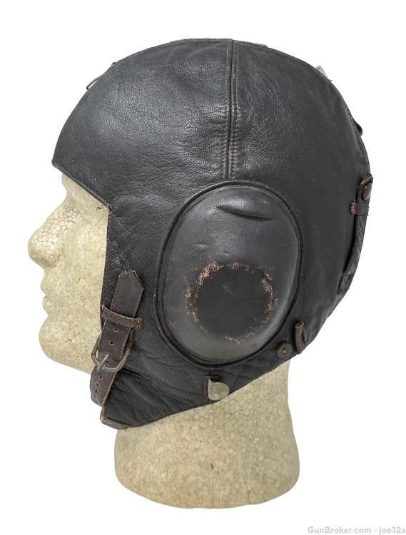 WW2 German Luftwaffe LKpW101 Flying Pilot Helmet throat mic WWII uniform -img-5
