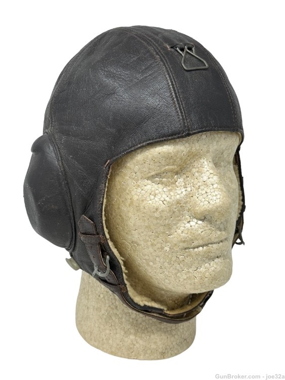 WW2 German Luftwaffe LKpW101 Flying Pilot Helmet throat mic WWII uniform -img-2