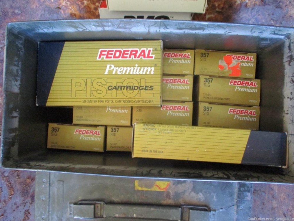 .357 SIG Federal Premium 125 gr JHP box 50 rounds-img-1