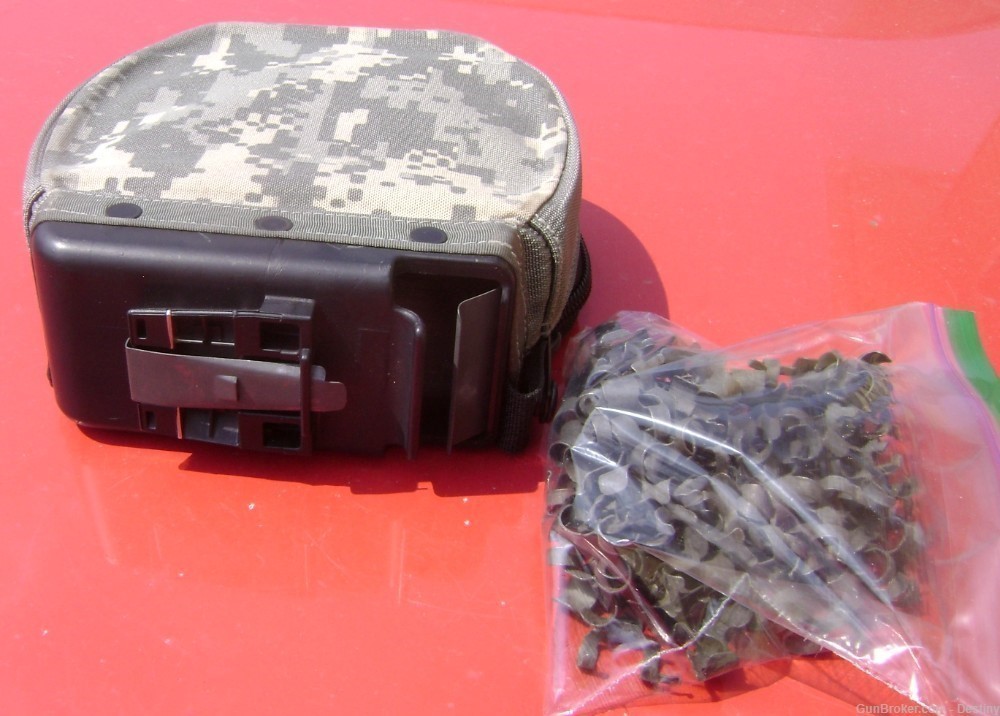 M249 Soft Ammo Pouch 200 Round ACU Green Pattern with 100 links-img-0