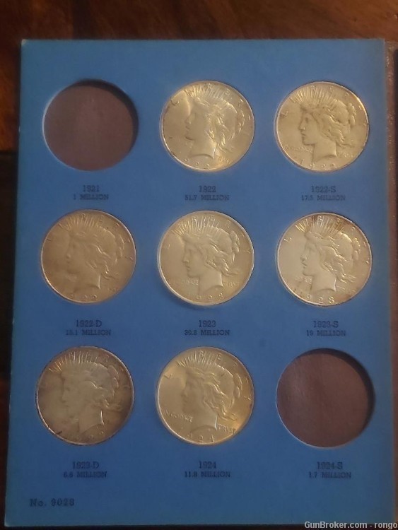 PEACE SILVER DOLLAR STARTER SET 12 DIFFERENT DATE ** BETTER DATES**-img-0