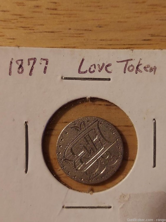 1877 SEATED DIME LOVE TOKEN a great gift (E2)-img-0