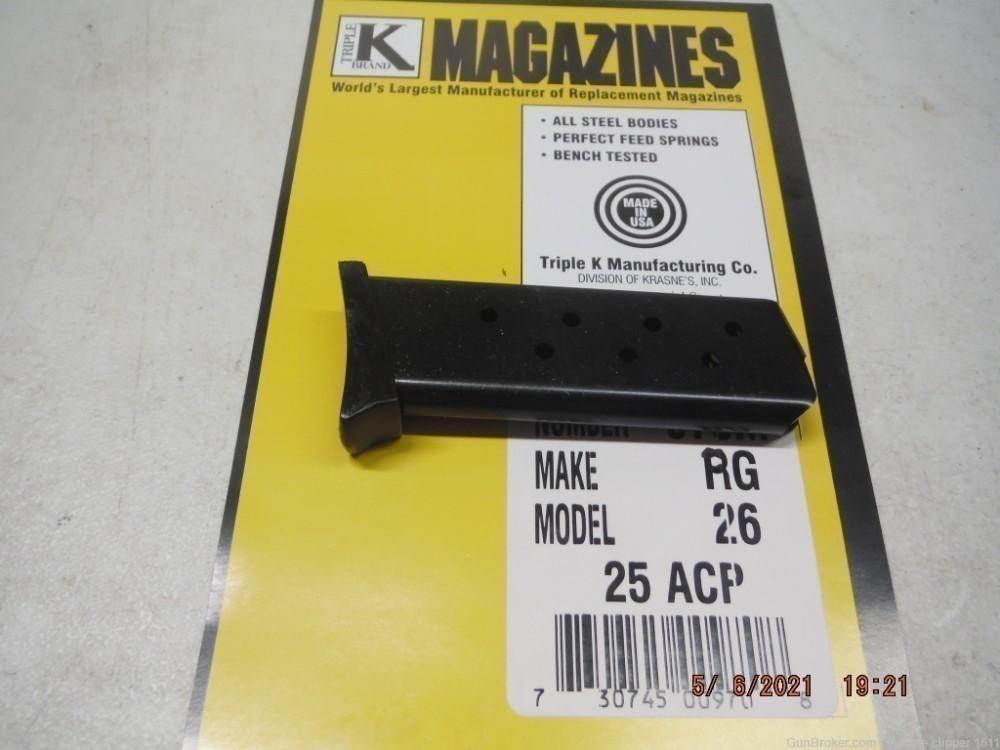 RG 26 25 Magazine 7RD 25ACP with finger rest RG26 MAGAZINE-img-0