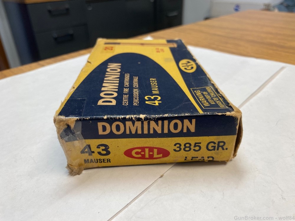 43 Mauser  CIL Dominion 385 gr Lead 11×60mmR NOS  RARE -img-4