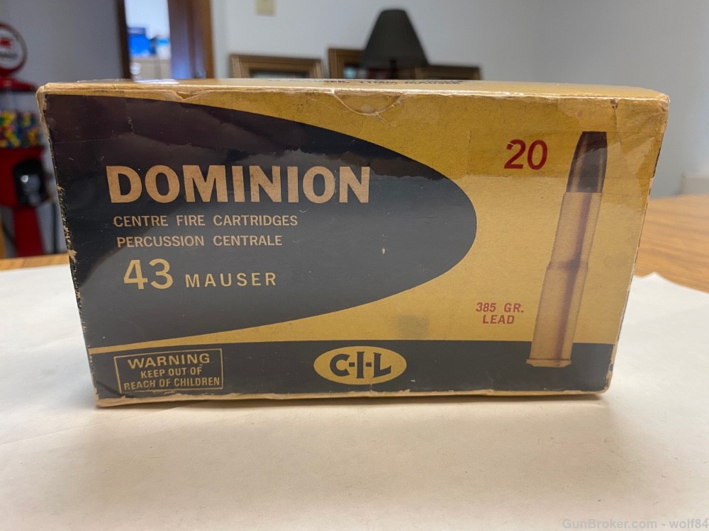 43 Mauser  CIL Dominion 385 gr Lead 11×60mmR NOS  RARE -img-9