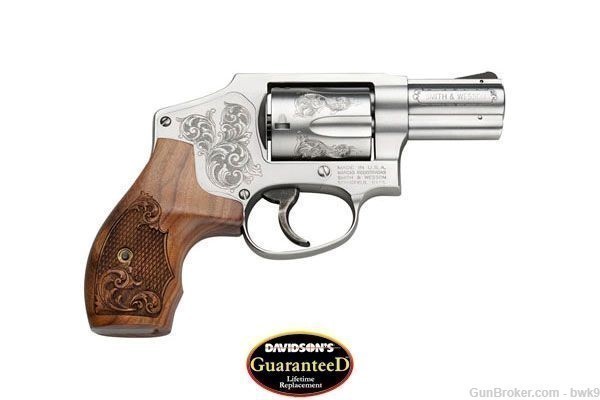 150784 smith & wesson s&w 640 357 magnum mag .357 357m engraved wood box-img-0