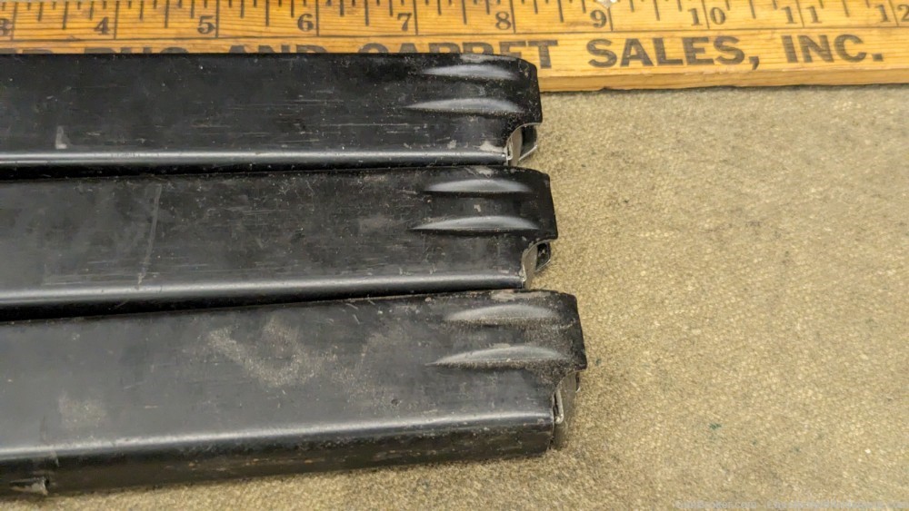 set of 3 9mm SMG or pistol magazines,  steel 30 round-img-2