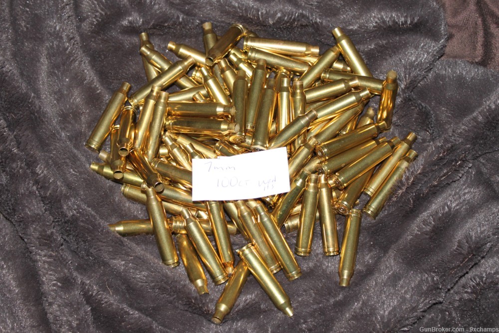 100 pieces 7mm Rem Mag BRASS Winchester Headstamp Once fired-img-0