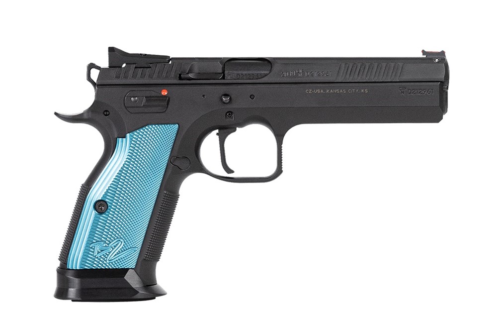 CZ TS 2 Tactical Sport Blue Grips Black 9mm 5.28in 3-20rd Mags 91220-img-0