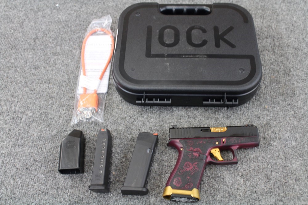 Glock 43X 9mm Custom Semi Auto Pistol w/ 3 Magazines & Case (USED)-img-0