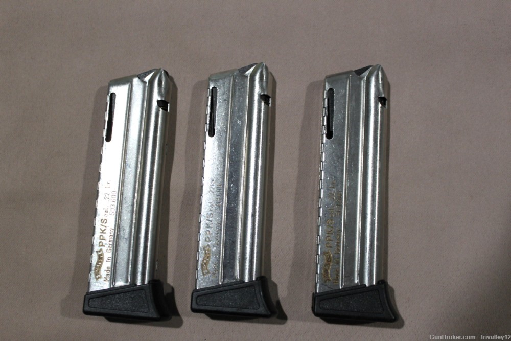 Walther PPK-S 22LR OEM Pistol Magazines (3 Mags) & 500 rounds of Ammo-img-3
