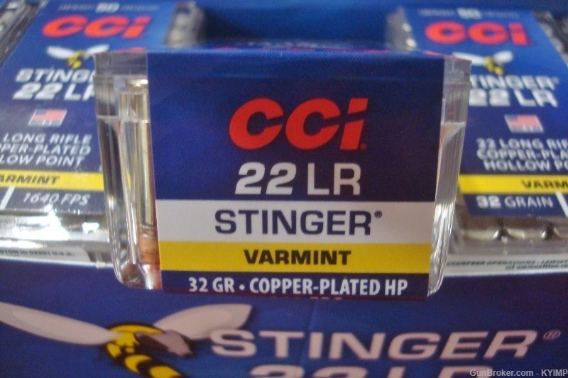 500 CCI STINGER HP .22 LR 22 High Velocity Copper Plated Hollow Point 0050-img-0