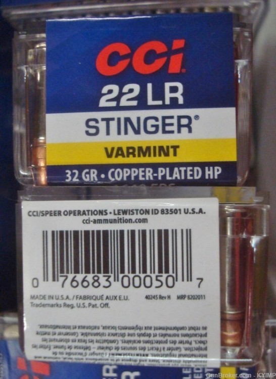 500 CCI STINGER HP .22 LR 22 High Velocity Copper Plated Hollow Point 0050-img-3