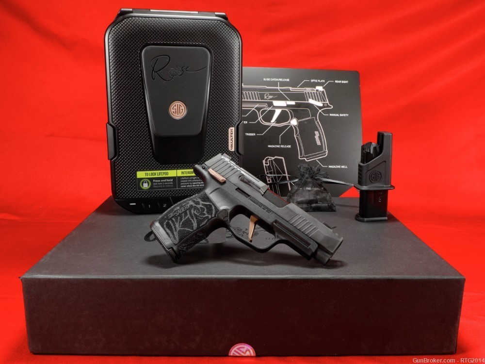 Sig P365 Rose XL Comp, Sub-Compact 9mm 2x12rd Mags, Vault, Free 2-day-img-0