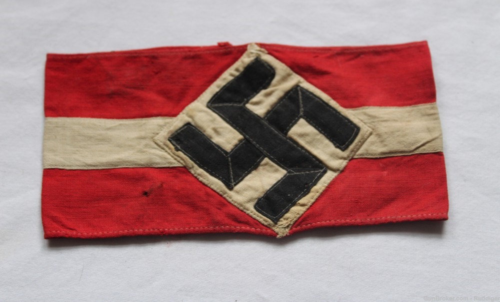Original WW2 3rd Reich German HJ Youth Armband "made at home"-img-0