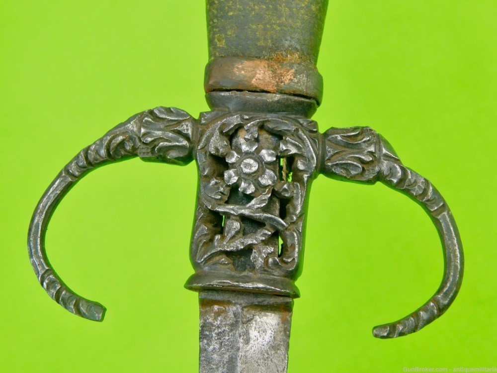 Antique 17 Century French or Italian Left Hand Dagger Knife-img-8