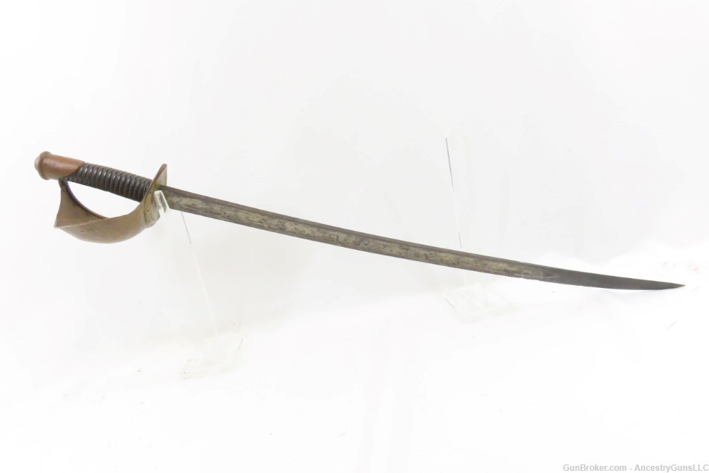 1861 CIVIL WAR Date Antique U.S. Ames M1860 Style NAVY Cutlass LEATHER GRIP-img-1