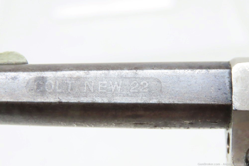 Scarce “PINTO” Antique COLT “NEW LINE” .22 RF ETCHED PANEL Pocket Revolver -img-5