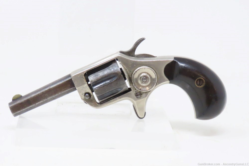 Scarce “PINTO” Antique COLT “NEW LINE” .22 RF ETCHED PANEL Pocket Revolver -img-1