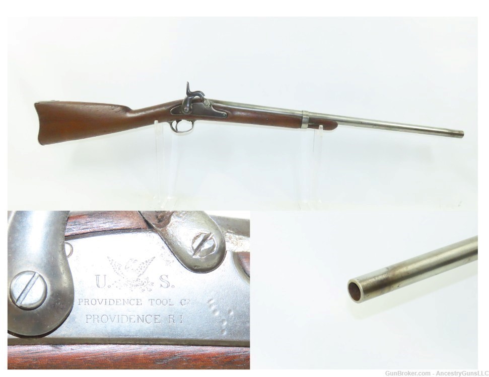 CIVIL WAR Era Antique PROVIDENCE TOOL CO. U.S. M1861 .63 Shotgun Conversion-img-0