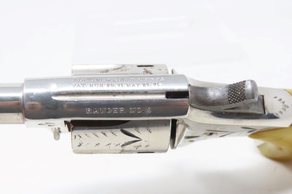 VERY NICE Antique HOPKINS & ALLEN “Ranger No. 2” Revolver .32 RF WILD WEST -img-6