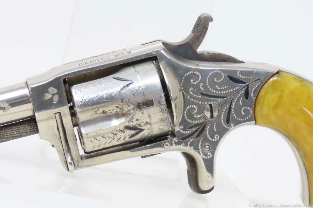 VERY NICE Antique HOPKINS & ALLEN “Ranger No. 2” Revolver .32 RF WILD WEST -img-3