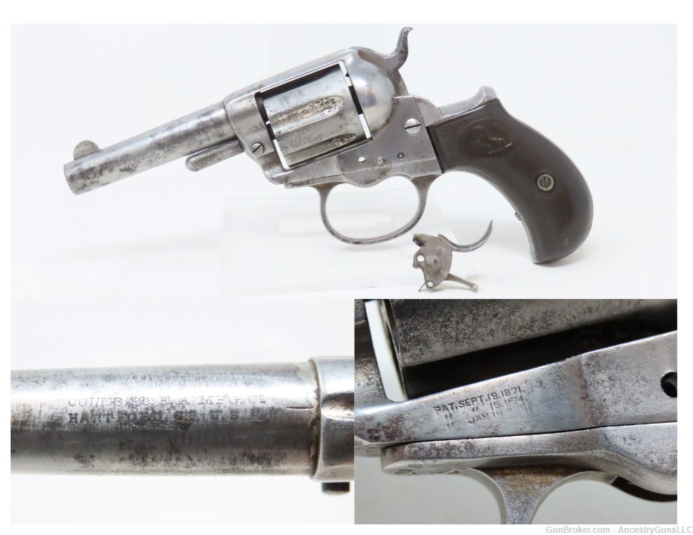 1883 WILD WEST Antique SHERIFF’S MODEL COLT M1877 “LIGHTNING” Double Action-img-0