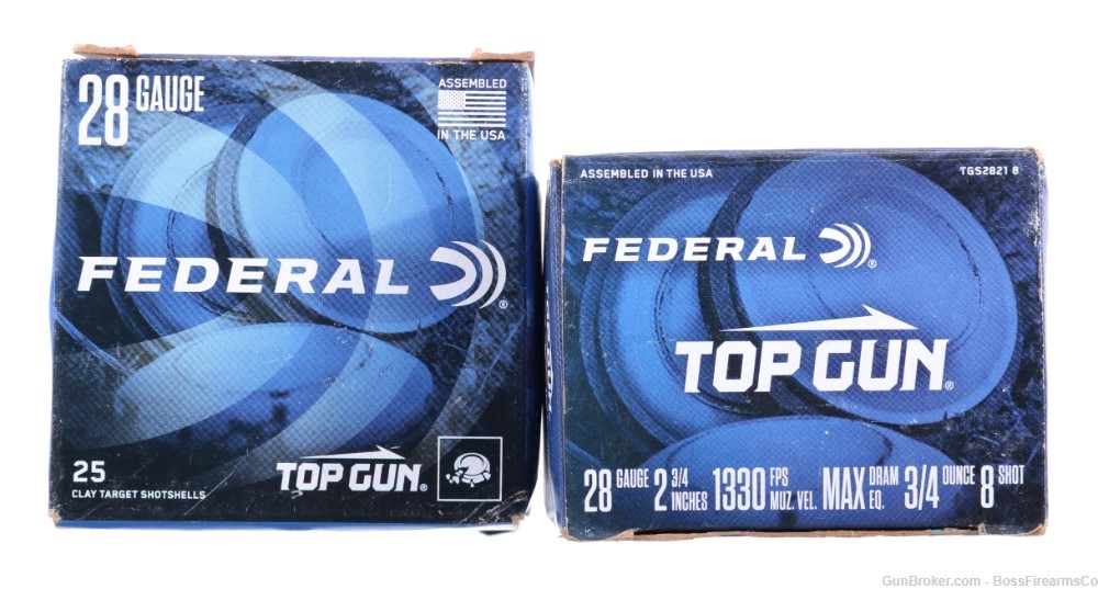 Federal Top Gun 28ga 2.75" 3/4oz #8 Shot Lot of 175 (JFM)-img-1