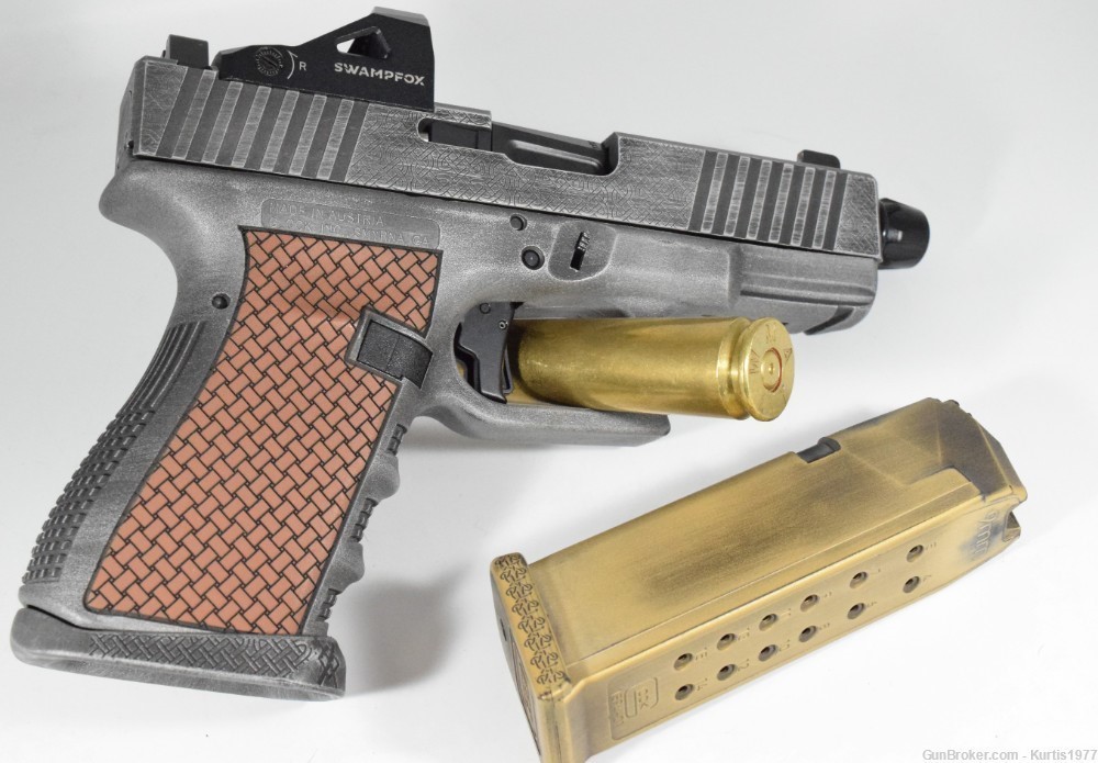 Glock 19 Gen 3 Custom Viking Theme Upgraded Engraved and Cerakote-img-2