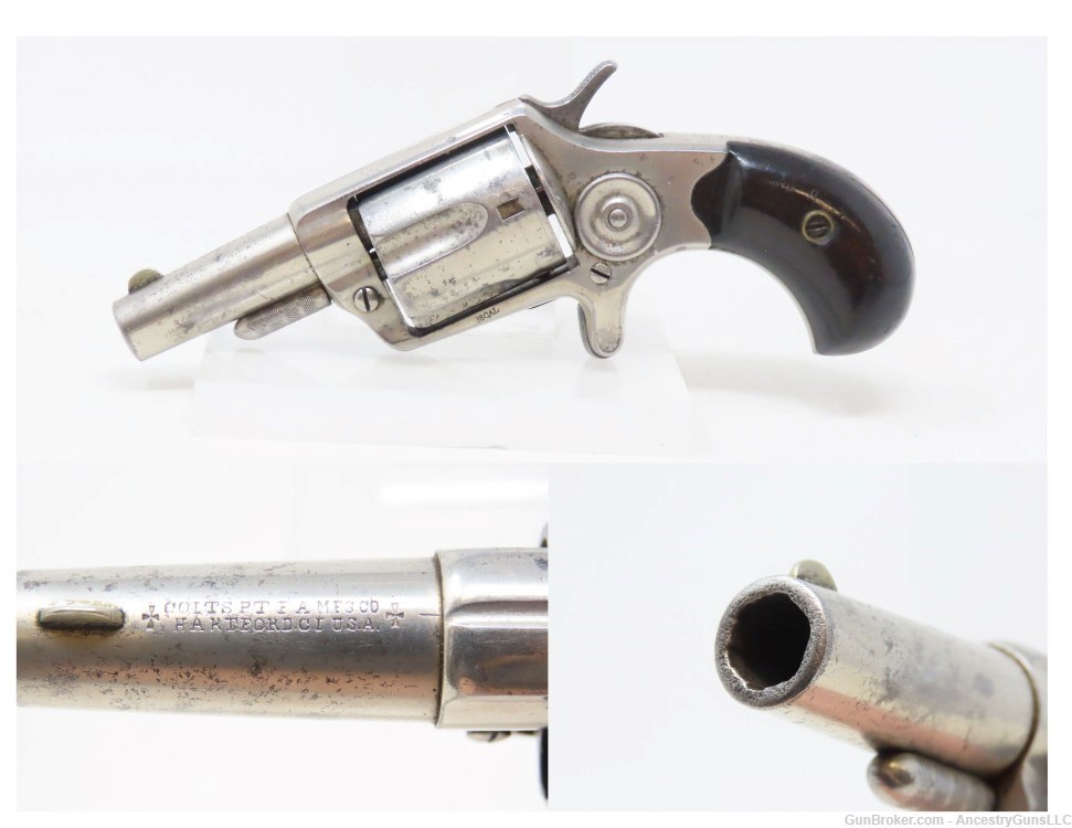 FACTORY LETTER Wild West Era Antique COLT “NEW LINE” .38 RF Pocket Revolver-img-0