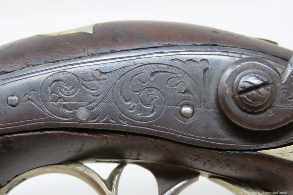 ENGRAVED Antique “DERINGER” Type .42 Percussion Pistol RIVERBOAT GAMBLERS-img-5