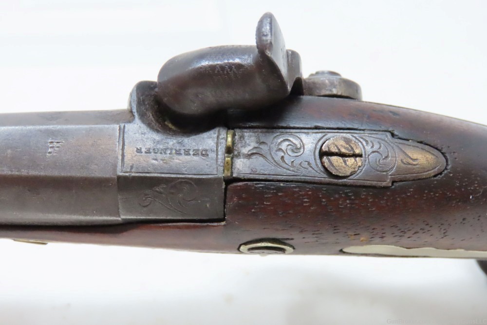 ENGRAVED Antique “DERINGER” Type .42 Percussion Pistol RIVERBOAT GAMBLERS-img-8