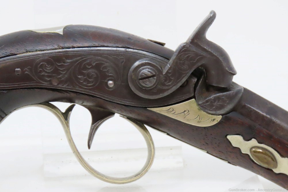 ENGRAVED Antique “DERINGER” Type .42 Percussion Pistol RIVERBOAT GAMBLERS-img-3