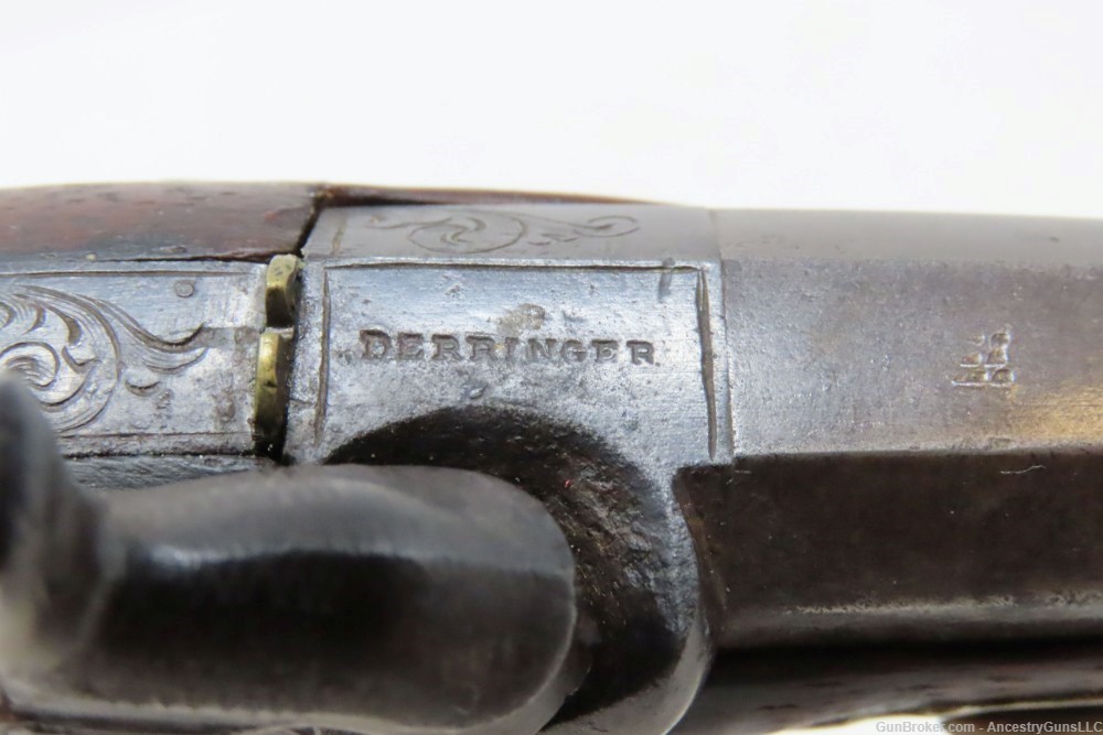 ENGRAVED Antique “DERINGER” Type .42 Percussion Pistol RIVERBOAT GAMBLERS-img-10
