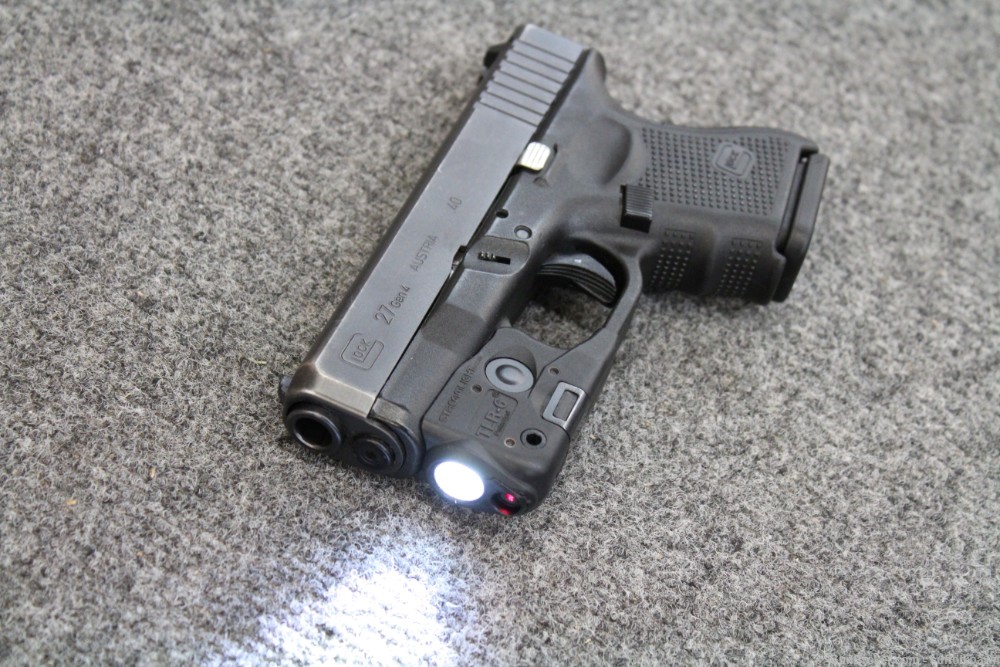 Glock 27 Gen 4 Semi Auto Pistol .40 S&W w/ Mag & TLR-6 Laser Light USED-img-0