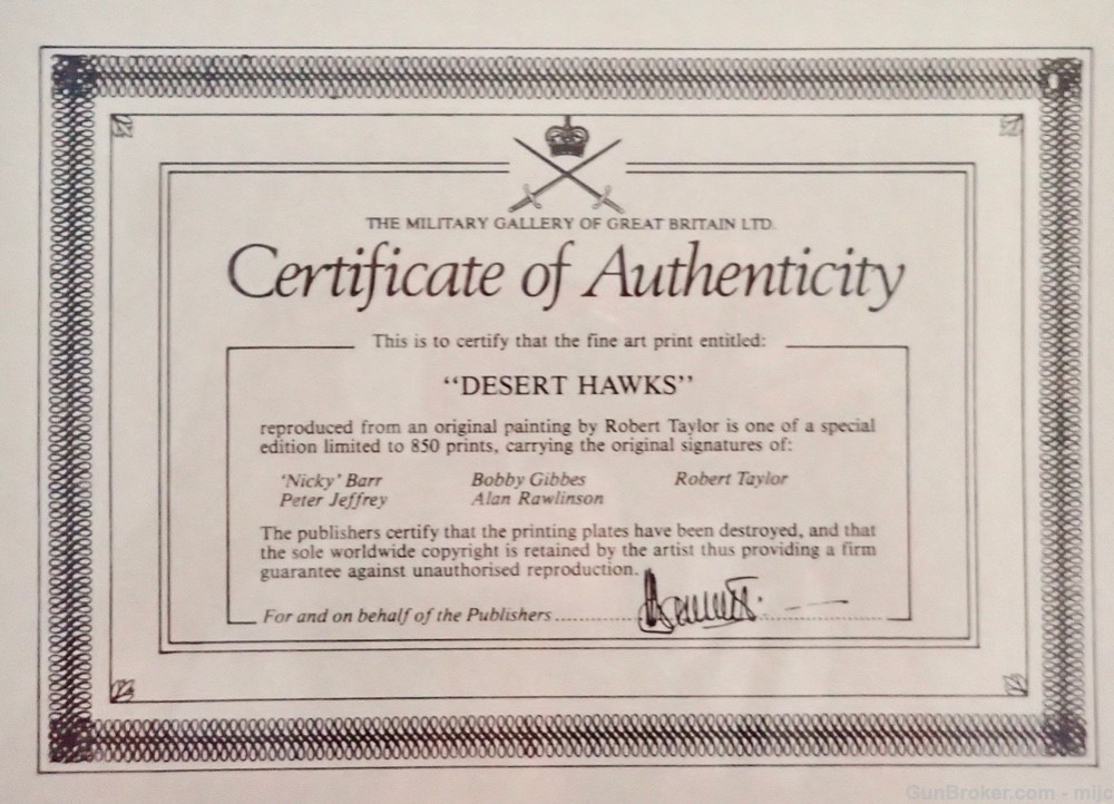 Desert Hawks by Robert Taylor Kittyhawk Ltd Ed Lithograph Print w/COA NEW-img-1