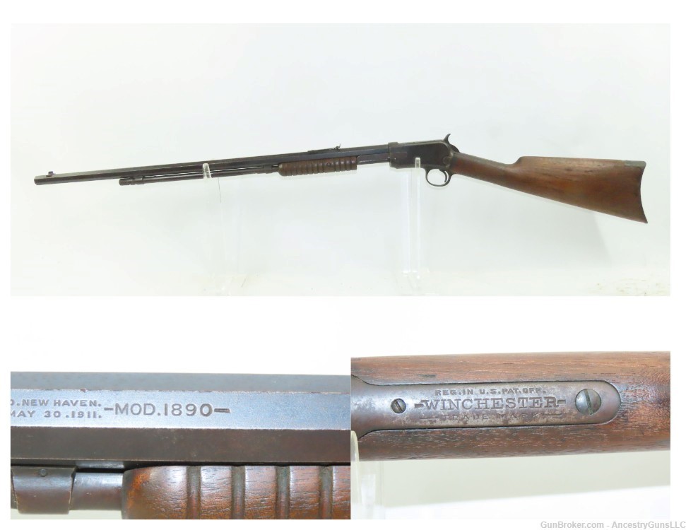 1912 WINCHESTER M1890 Pump Action .22 SHORT RF C&R TAKEDOWN Rifle PLINKER  -img-0
