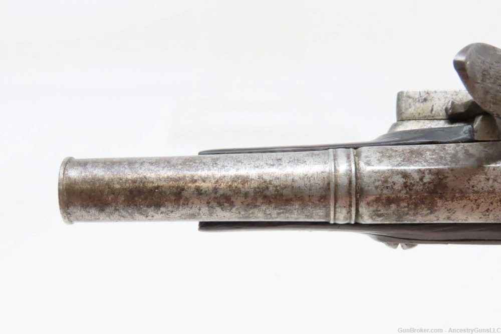1700s DAINTY EUROPEAN Antique FLINTLOCK Pistol CARVED Stock .32 Caliber-img-8