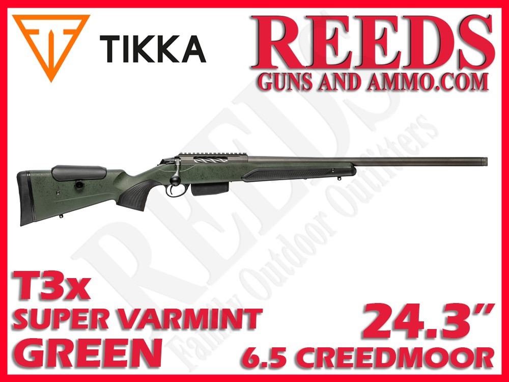 Tikka T3x Super Varmint Green Tungsten 6.5 Creedmoor 23.7in JRTXRSV382-img-0