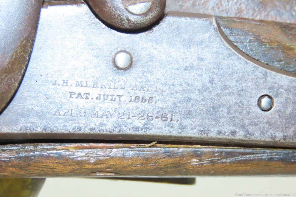 CIVIL WAR Antique JAMES H. MERRILL .54 Perc. CAVALRY CARBINE Union-img-5