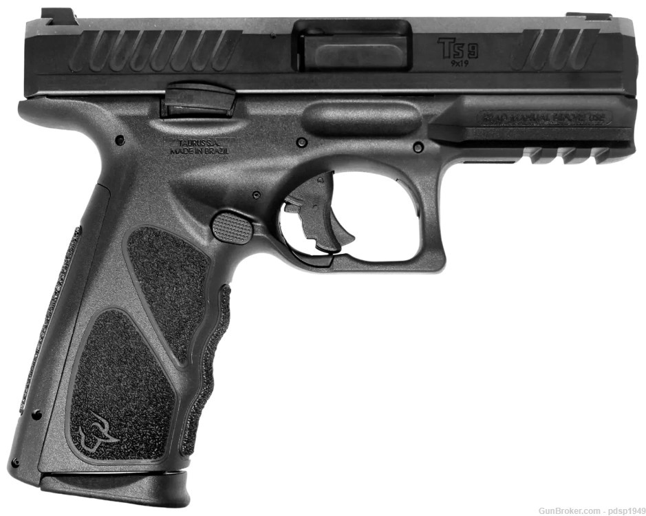 Taurus TS9 9mm 17+1 4" Bbl 1TS9SR041 (2) Mags Striker Pistol Blk -img-0