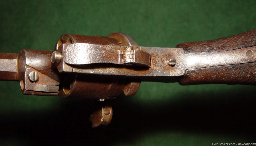 Antique 1860's 7mm Belgian Folding Trigger Pinfire Revolver-img-8
